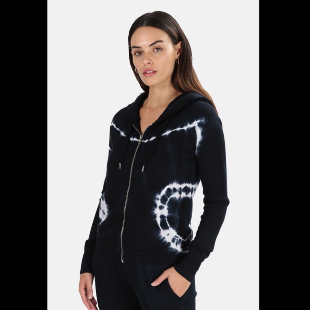 NSF Zip Up Hoodie in Indigo Tie Dye